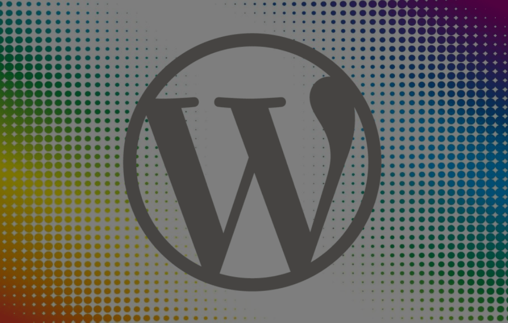 colorful dotted background WordPress logo overylay